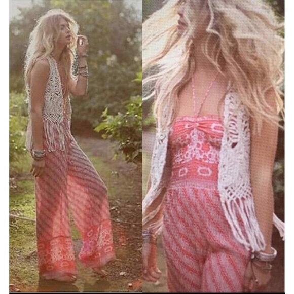 Free People Vintage Tube Jumpsuit Size Medium - Picture 3 of 9